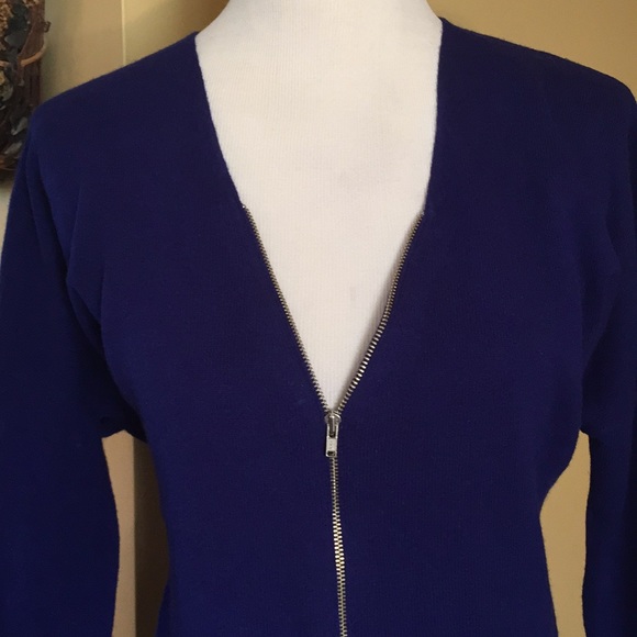 The KOOPLES Sport Size LARGE Cashmere Wool Pull-Over 1/3 Exposed Zip $245 NEW - Picture 3 of 8